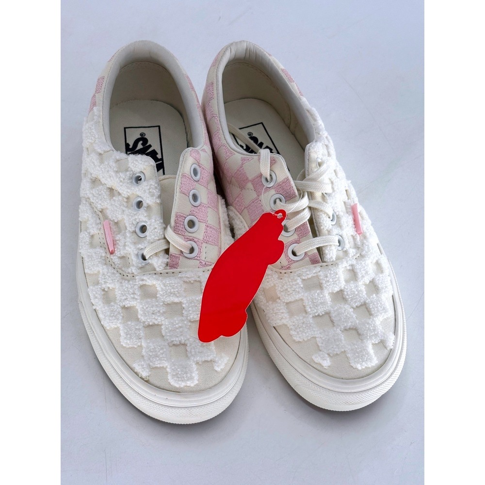 Vans Era Sneakers Chenille‎ Check Women Size 7 Pink White New